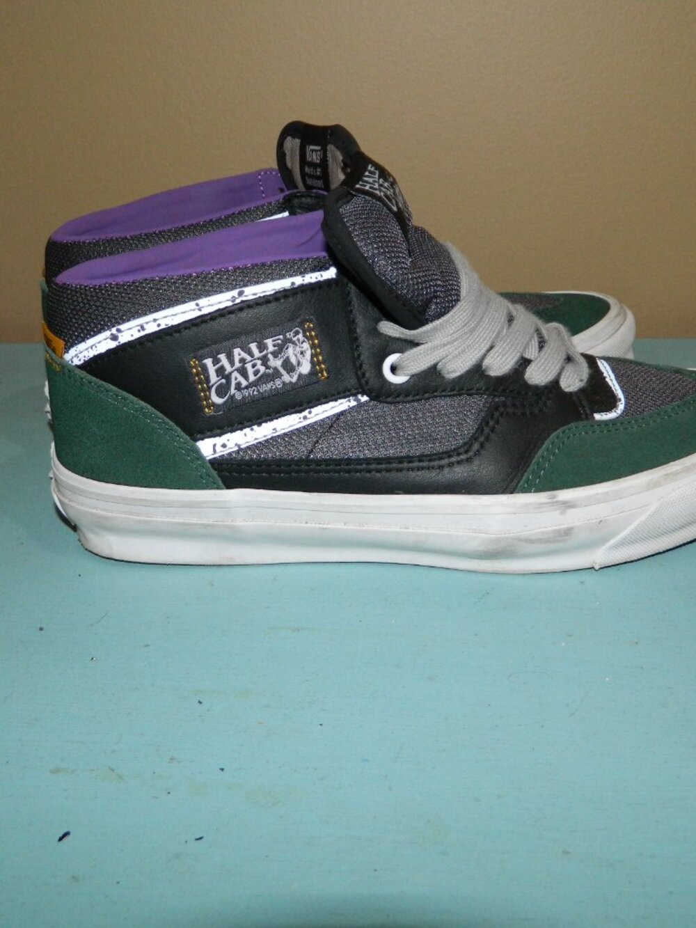 Vans Vault OG Half Cab LX Devil's Details Green Suede Black Sneakers Shoes Sz 8 - Picture 4 of 9